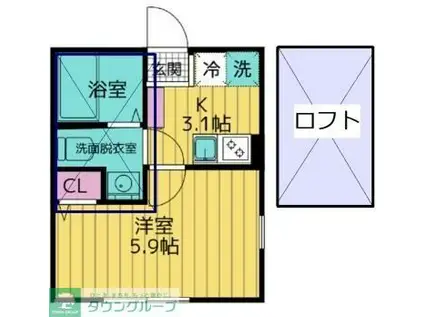 ベル・セゾン生田(1K/2階)の間取り写真