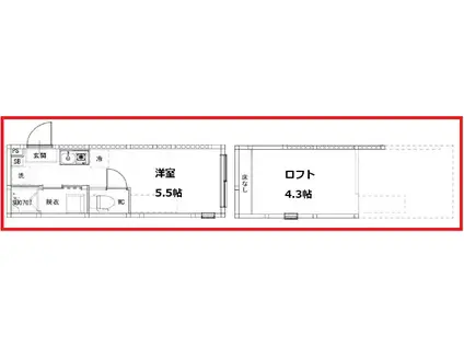 エムジェーテラスタカサゴ(ワンルーム/2階)の間取り写真