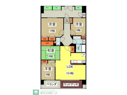 グランシティレイディアントアクアヴィータ(4LDK/7階)の間取り写真