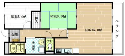 ミレニアムニシムラ(2LDK/2階)の間取り写真