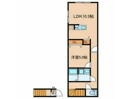 アザレ東武練馬(1LDK/2階)の間取り写真
