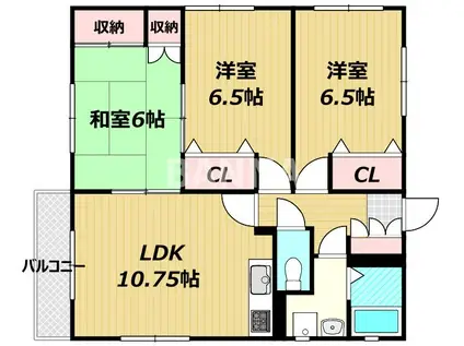 シティハイツフローラ(3LDK/1階)の間取り写真