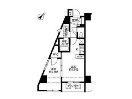 プレール・ドゥーク新宿中落合II(1LDK/10階)の間取り写真