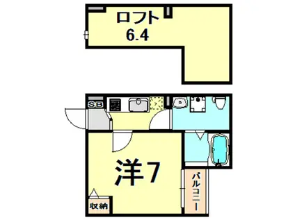 サンティエ園田(1K/2階)の間取り写真