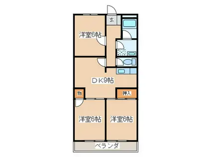 ロイヤルハイツ甲子A(3DK/3階)の間取り写真