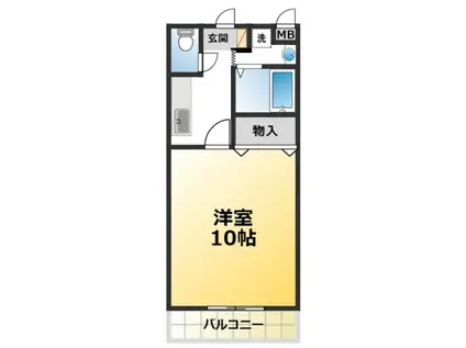 ハイツウィステリア(1K/2階)の間取り写真