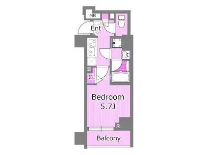 オムニア横濱阪東橋(1K/2階)の間取り写真