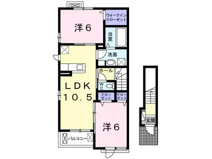 サニー ウエスト(2LDK/2階)の間取り写真
