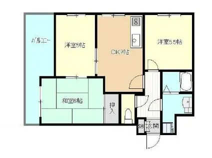 ヒルサイドテラス垂水(3DK/3階)の間取り写真