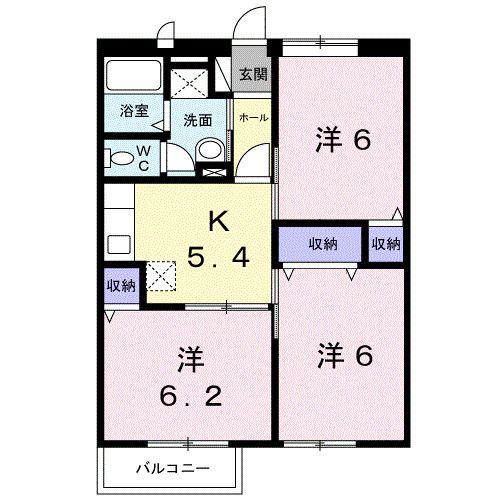 タウニィ21 II(3K/2階)の間取り写真