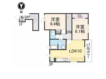 メゾンブリアン(2LDK/2階)の間取り写真