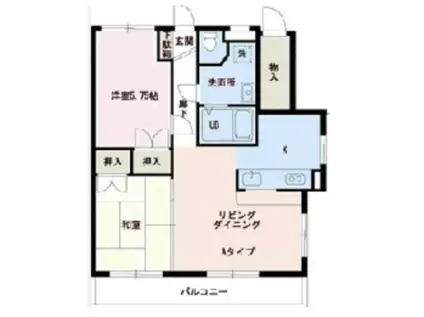 アクシスパル(2LDK/1階)の間取り写真