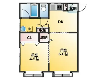 池田コーポ(2DK/3階)の間取り写真