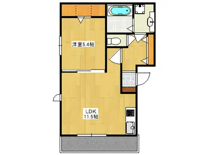 M・ハイツA(1LDK/1階)の間取り写真