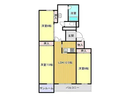 ベターアール沼館(3LDK/2階)の間取り写真