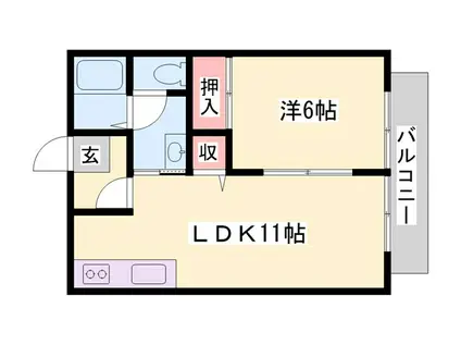 ミレニアム21(1LDK/2階)の間取り写真