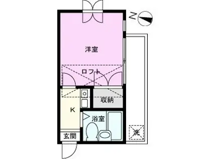 グリーンタウン(1K/2階)の間取り写真