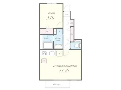 CRUCE AMICUS(1LDK/1階)の間取り写真