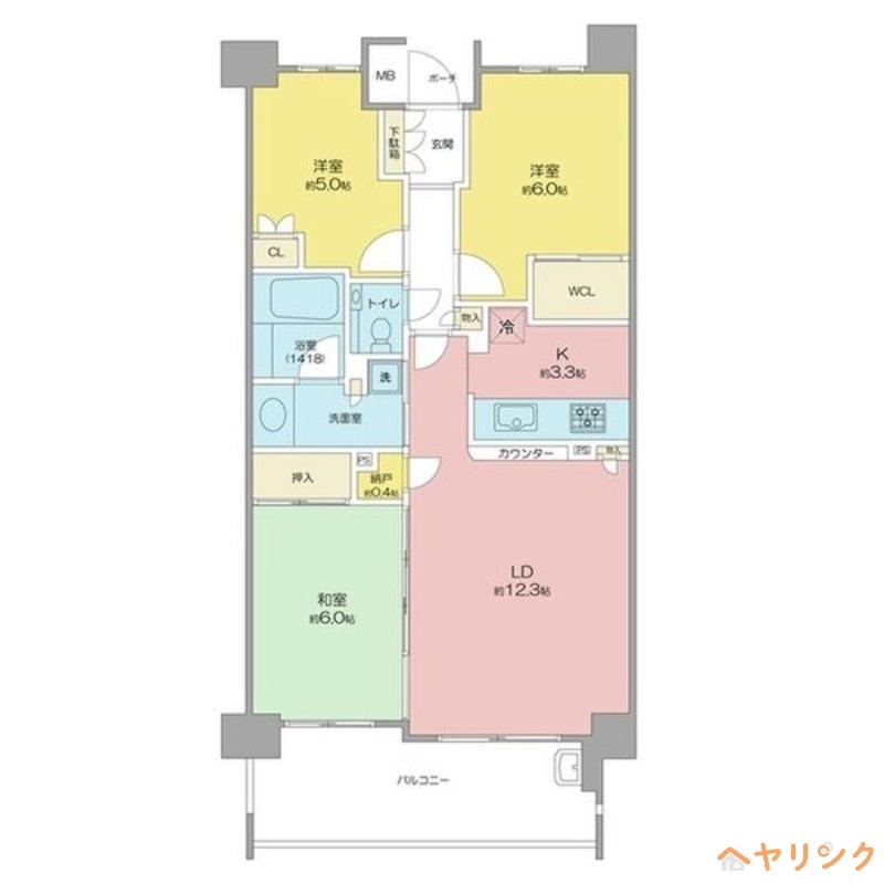 プラウド一社(3LDK/2階)の間取り写真