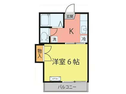 エルメゾン荒町(1K/1階)の間取り写真