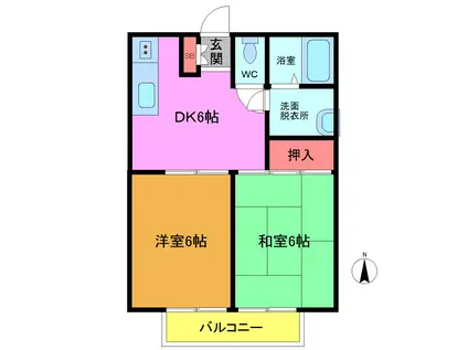 NFハイム(2DK/1階)の間取り写真