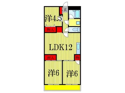 サンシティ西船(3LDK/1階)の間取り写真