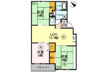 メゾン鈴原(3LDK/1階)の間取り写真
