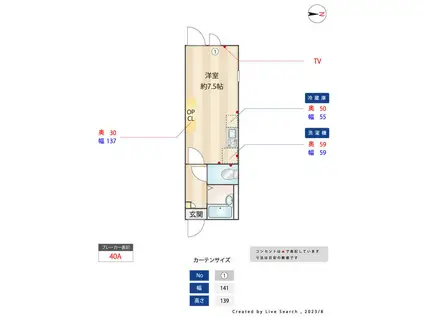 アイコート富士見ヶ丘(1K/1階)の間取り写真