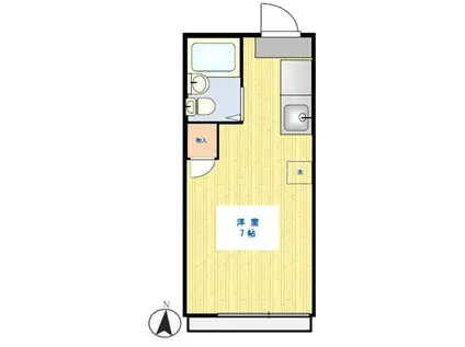 コーポハピネスI(1K/2階)の間取り写真