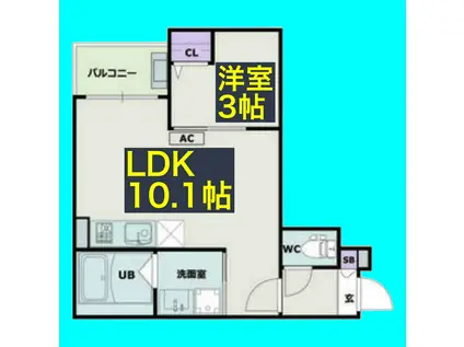 JACK KOSHIRO I(1LDK/1階)の間取り写真