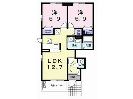 ハイツ グレース(2LDK/1階)の間取り写真