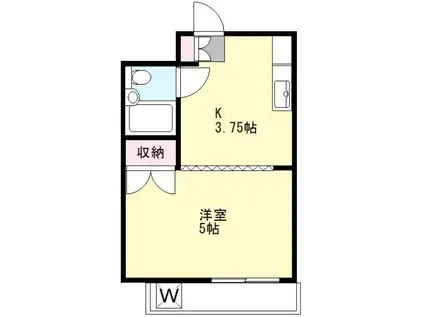 アーバン四季(1K/4階)の間取り写真