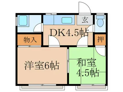 コーポ大沢(2DK/2階)の間取り写真