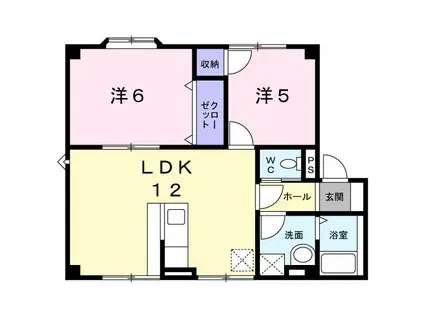 ネオ・シャトー(2LDK/1階)の間取り写真