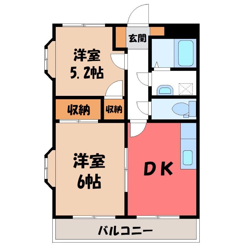 文京レジデンス(2DK/1階)の間取り写真