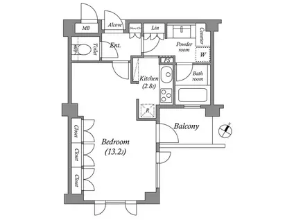 プラチナコート広尾(1K/3階)の間取り写真