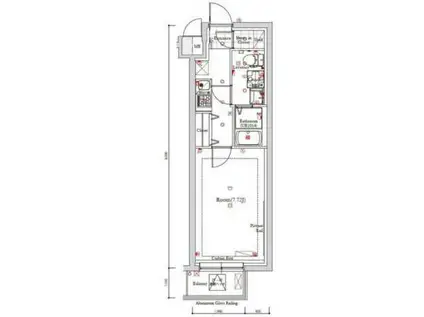 ガリシア南長崎(1K/4階)の間取り写真