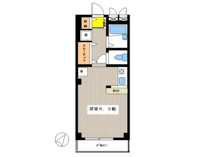 ビラージュU(ワンルーム/1階)の間取り写真