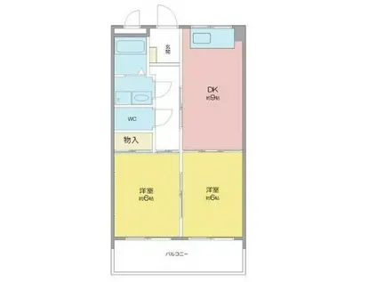 サンメゾン平針(2DK/7階)の間取り写真