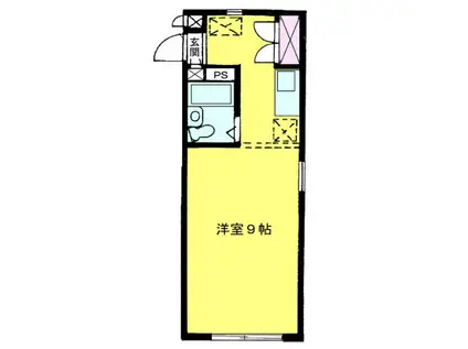 フラワーハイツPART6(ワンルーム/2階)の間取り写真