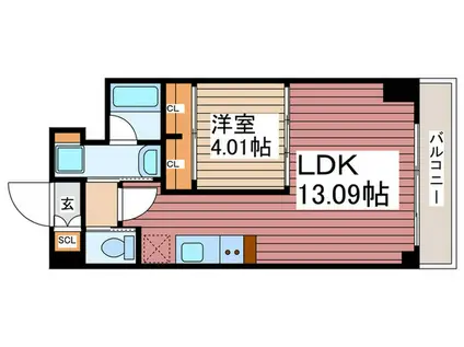 プレジオ西新井(1LDK/6階)の間取り写真