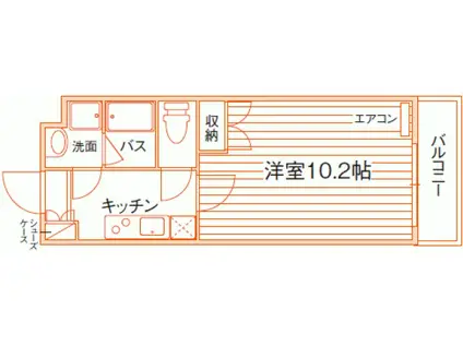 エスポアール津島(1K/1階)の間取り写真