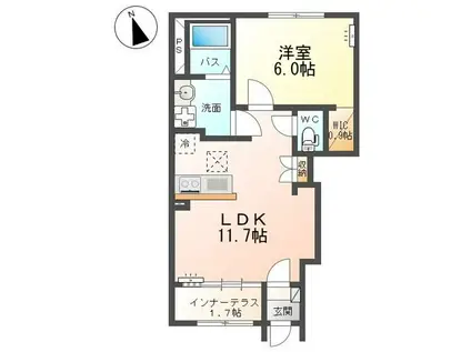 東建 MELODY101(1LDK/1階)の間取り写真