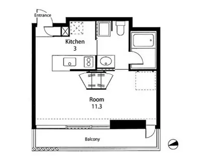 VILLA RONDO(ワンルーム/1階)の間取り写真