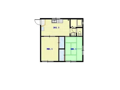 ファミリエ中里(2DK/1階)の間取り写真