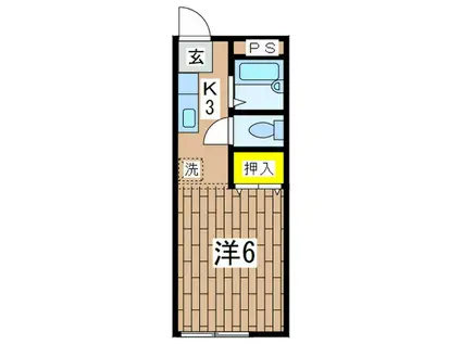 パルメゾン(1K/1階)の間取り写真