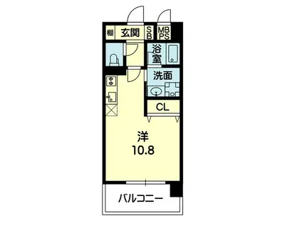 水前寺グランテラス(ワンルーム/2階)の間取り写真