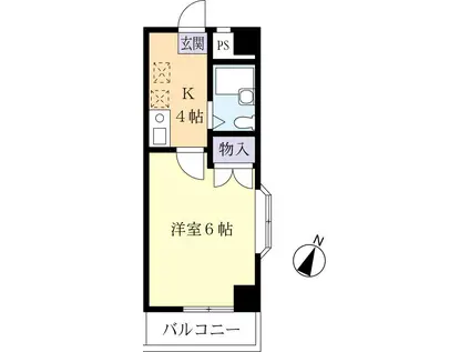 シャルムL21(1K/2階)の間取り写真