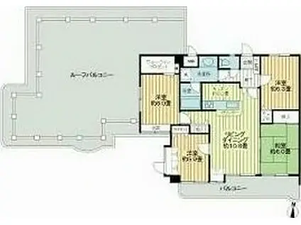 ライオンズマンション城野駅前(4LDK/6階)の間取り写真