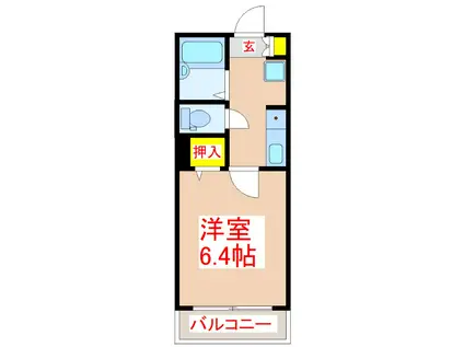 第二向吉マンション(1K/3階)の間取り写真